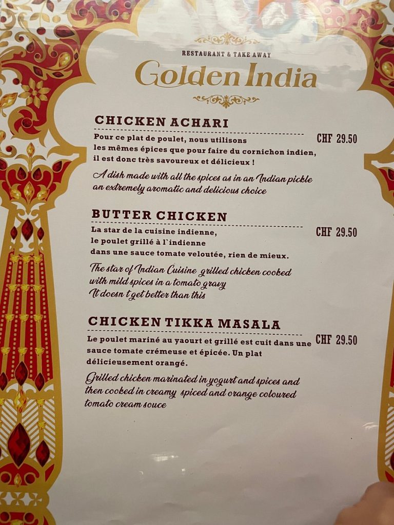 Golden India Restaurant Lausanne